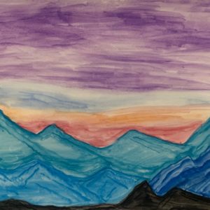 Grace's Art Co. Mountain landscape water color