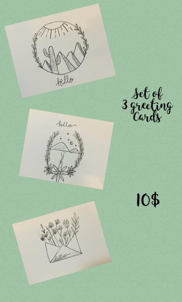 Set of 3 greeting cards